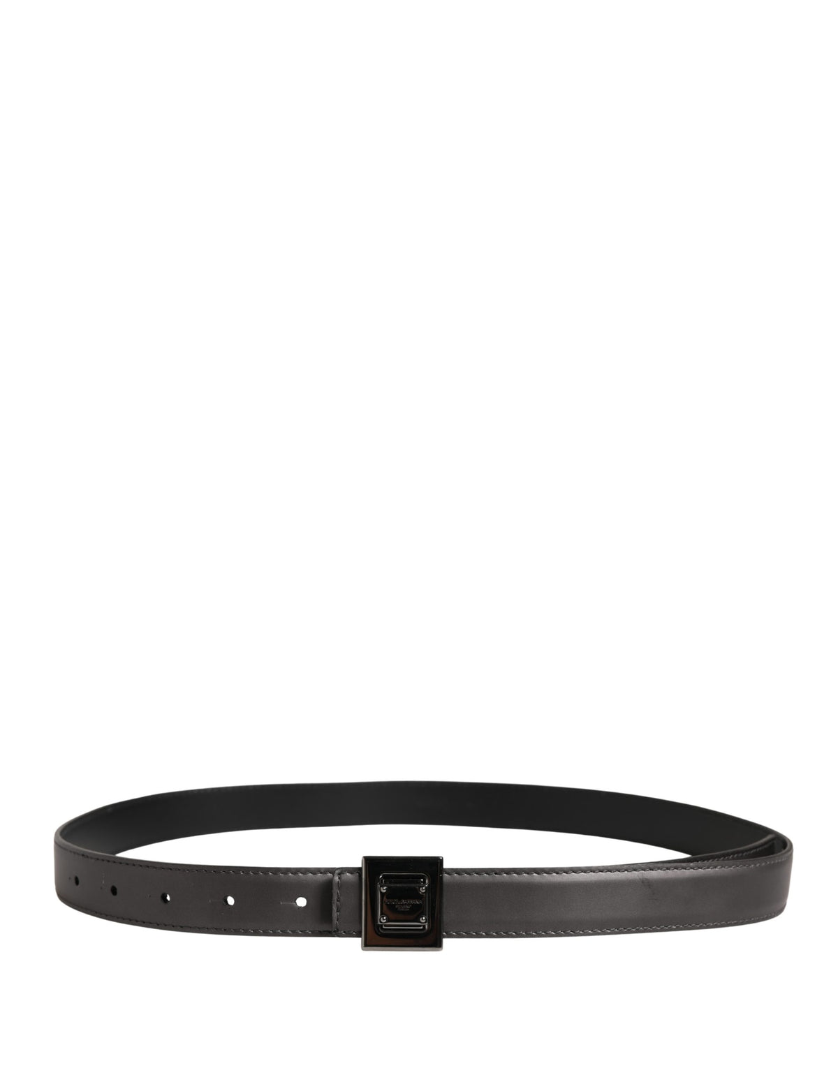 Dolce & Gabbana Men Silver Classic Leather Square Buckle Belt