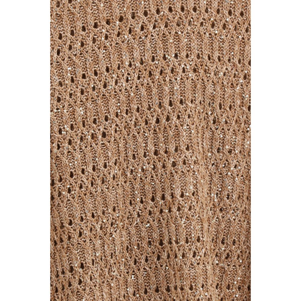 Brunello Cucinelli Brown Silk Sweatshirt