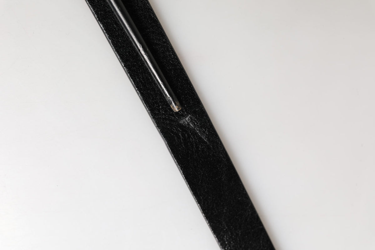 Dolce & Gabbana Men Black Classic Leather Logo Buckle Belt