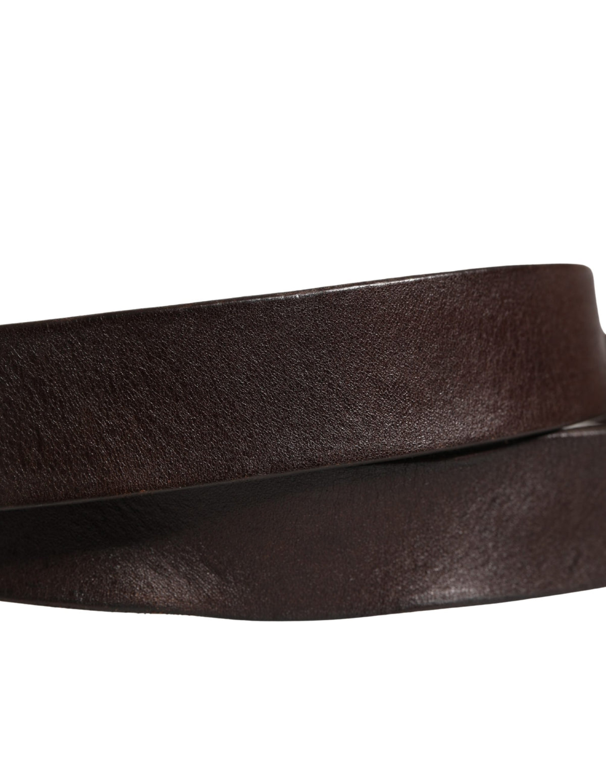 Dolce & Gabbana Men Brown Calf Leather Logo Metal Buckle Belt