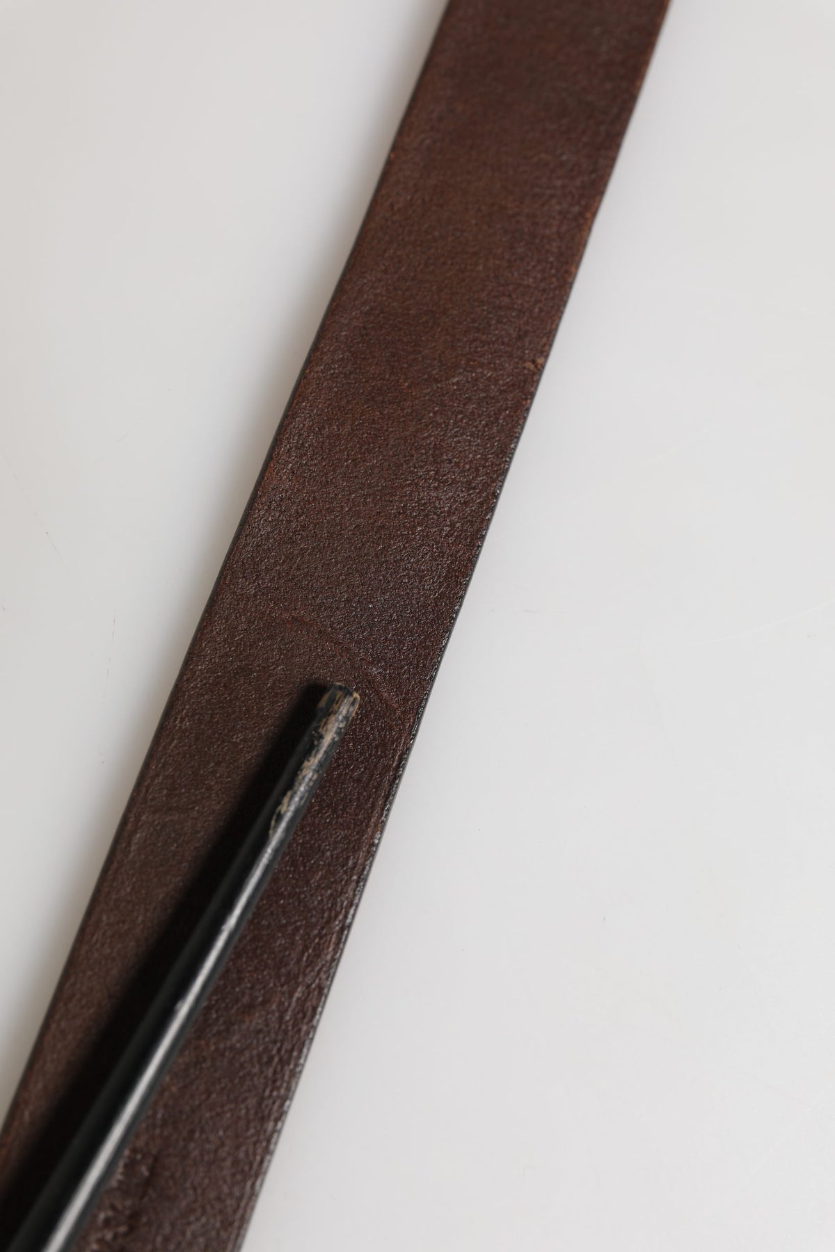 Dolce & Gabbana Men Brown Calf Leather Logo Metal Buckle Belt