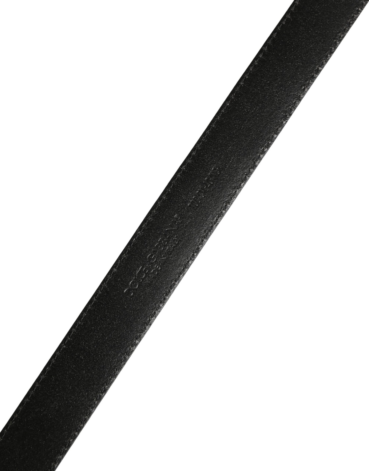 Dolce & Gabbana Men Black Calf Leather Logo Metal Buckle Belt