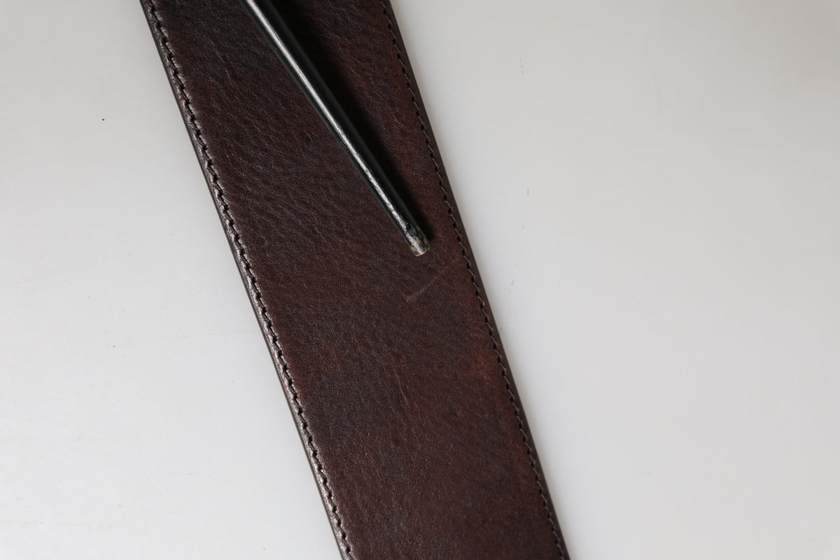 Dolce & Gabbana Men Brown Calfskin Leather Metal Buckle Belt