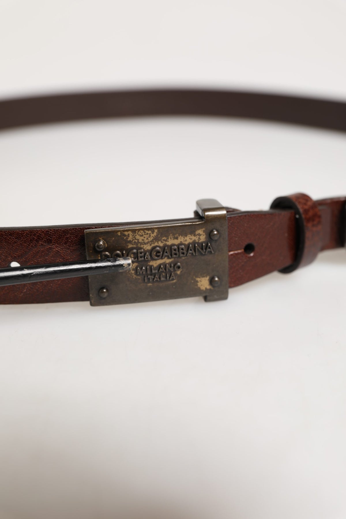 Dolce & Gabbana Men Brown Classic Leather Logo Buckle Belt