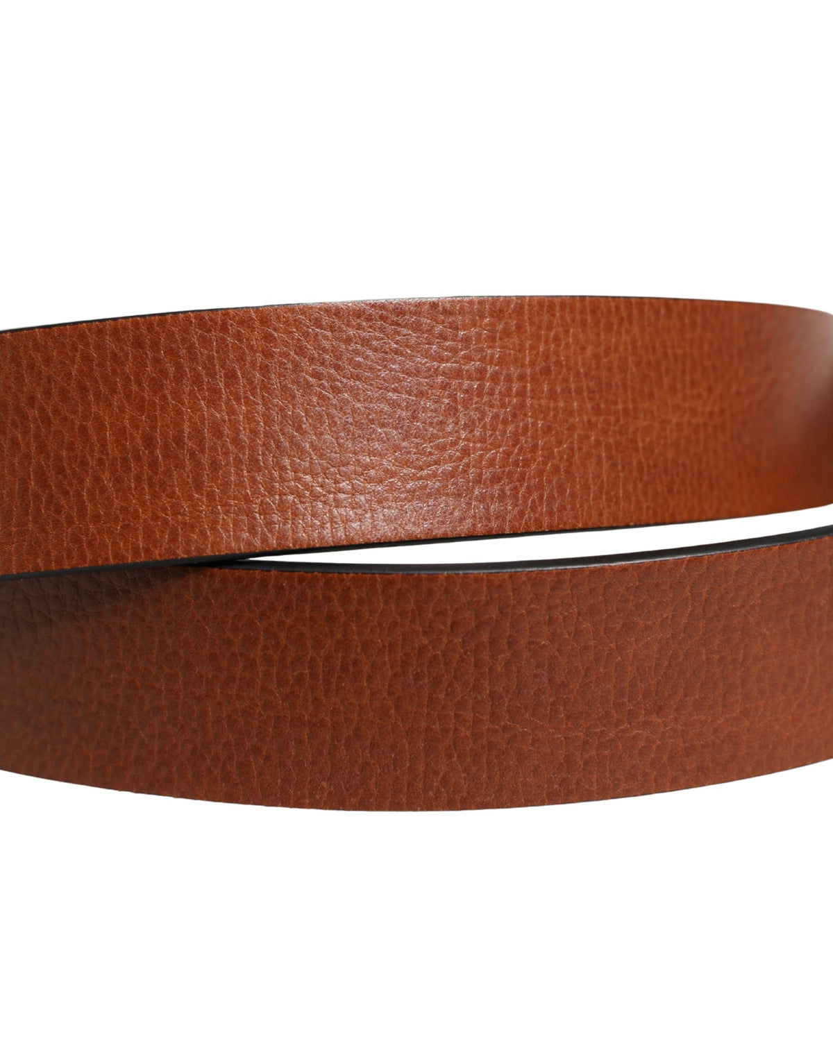 Dolce & Gabbana Men Brown Leather Classic Metal Buckle Belt