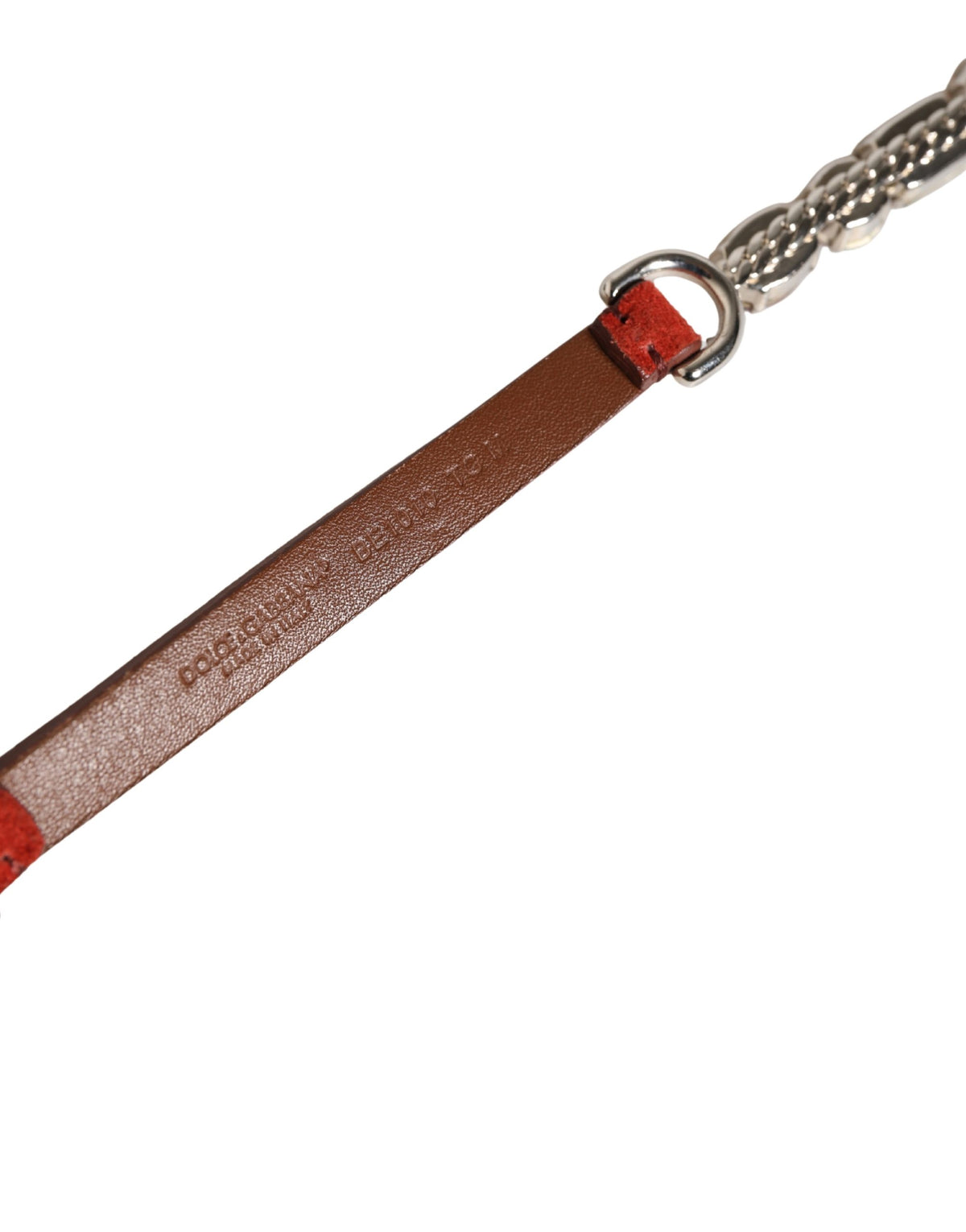 Dolce & Gabbana Red Velvet Crystals Chain Embellished Belt