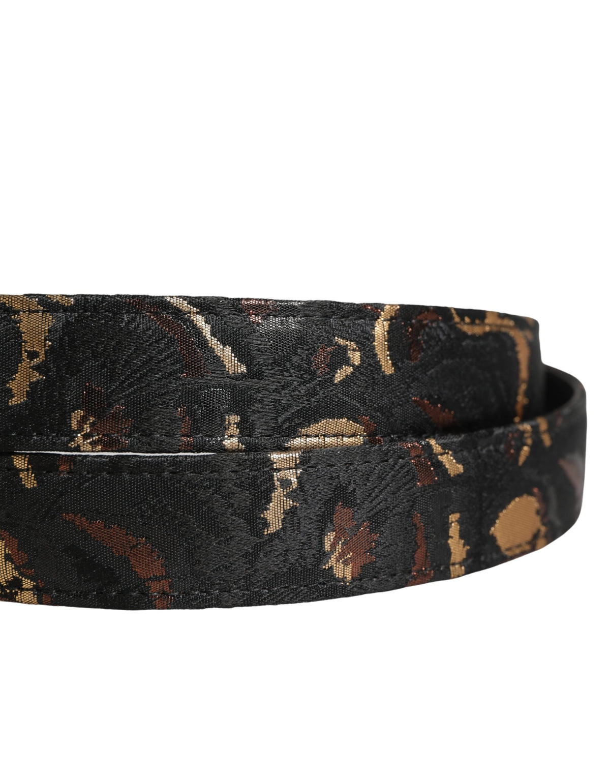 Dolce & Gabbana Multicolor Jacquard Silver Metal Buckle Belt