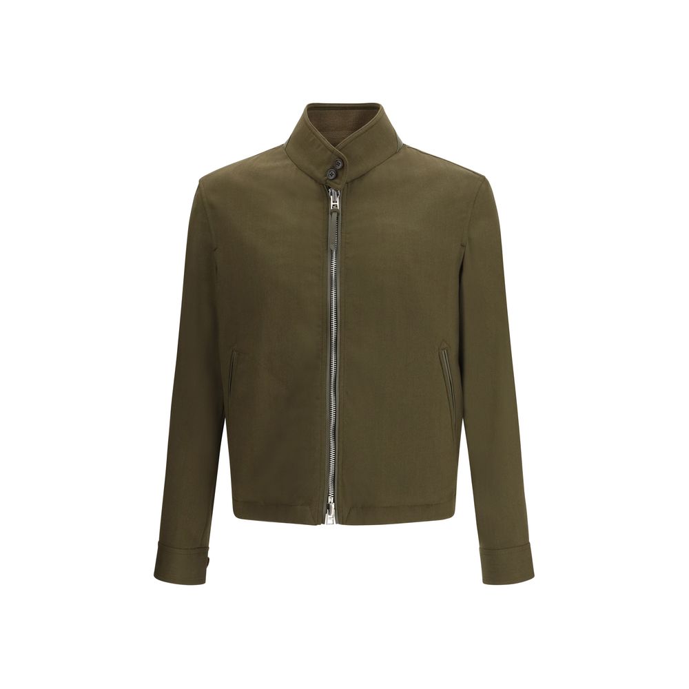 Tom Ford Bicolor Fleece Wool Biker Jacket