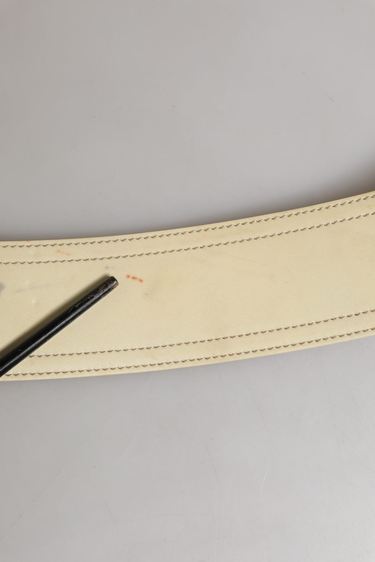 Prada Beige Leather Logo Wide Waist Women Square Buckle Belt