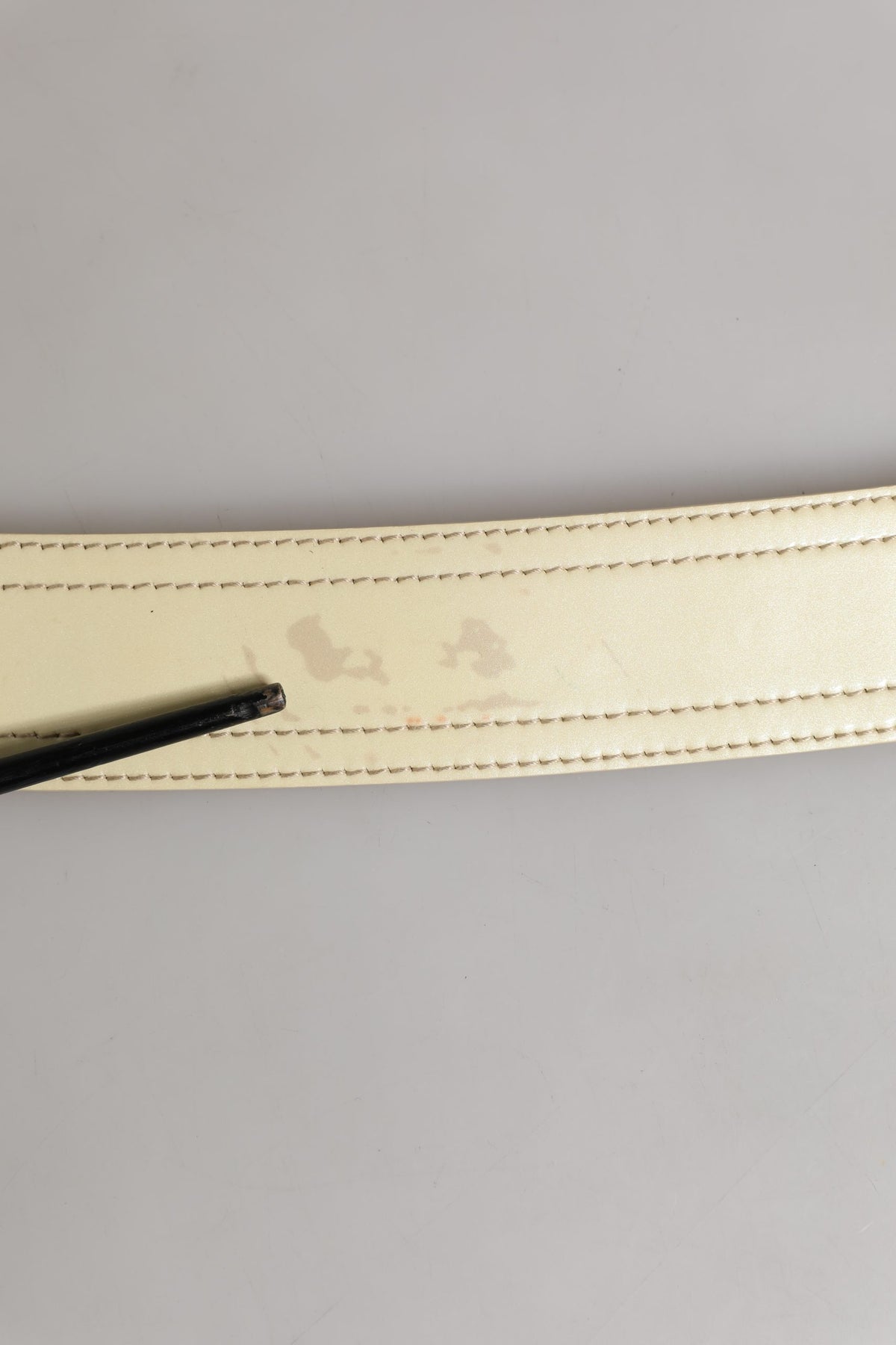 Prada Beige Leather Logo Wide Waist Women Square Buckle Belt