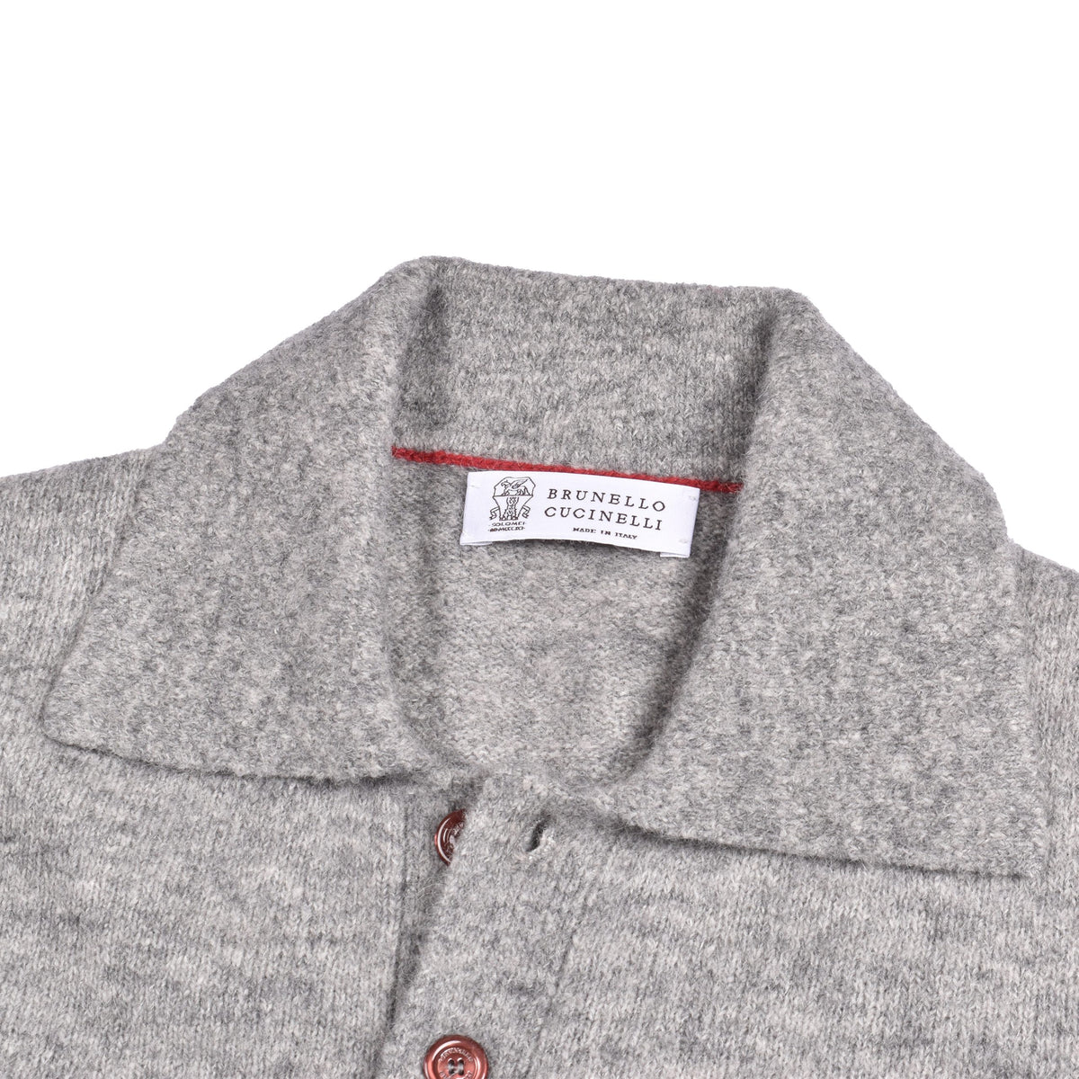Brunello Cucinelli Gray Leather Sweatshirt