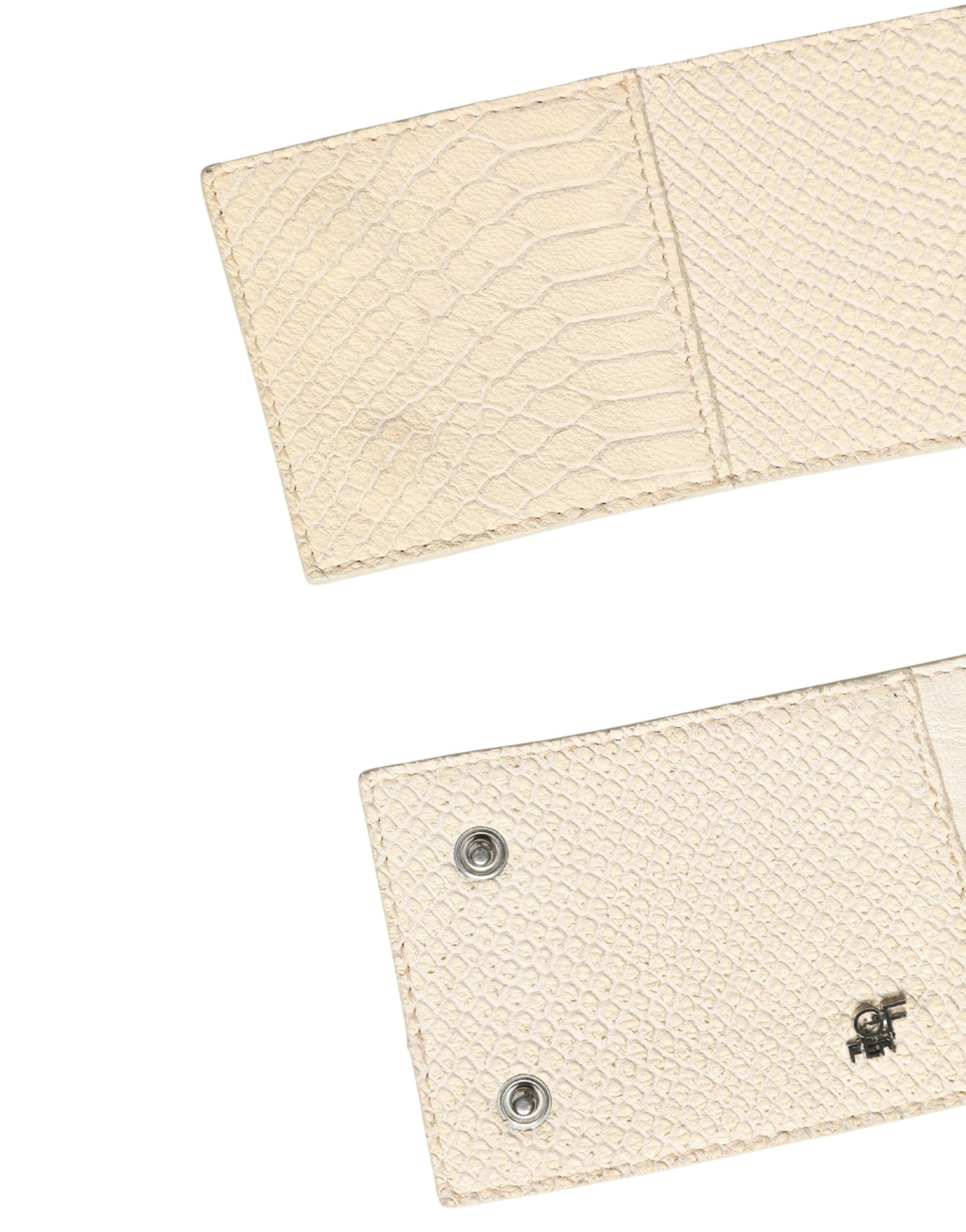 GF Ferre Off White Waxed Cotton Wide Fashion Waistband Belt