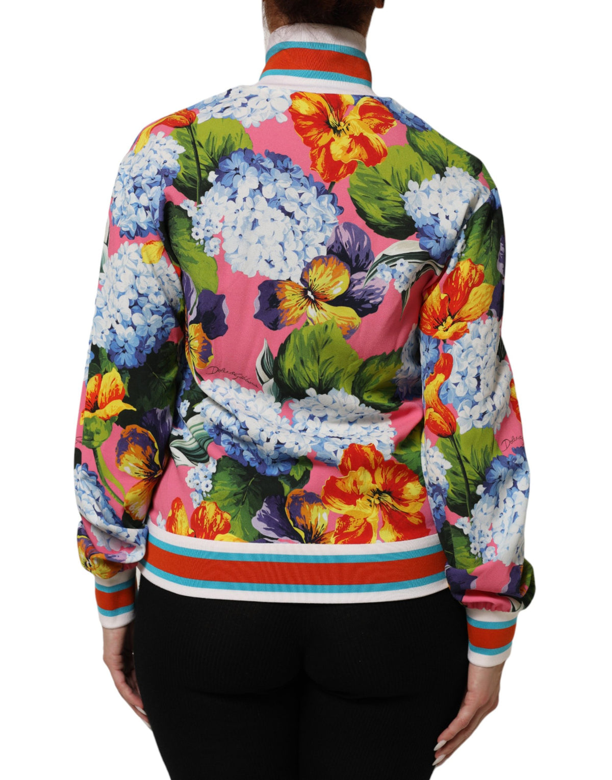 Dolce & Gabbana Multicolor Floral Print Zip Cardigan Jacket