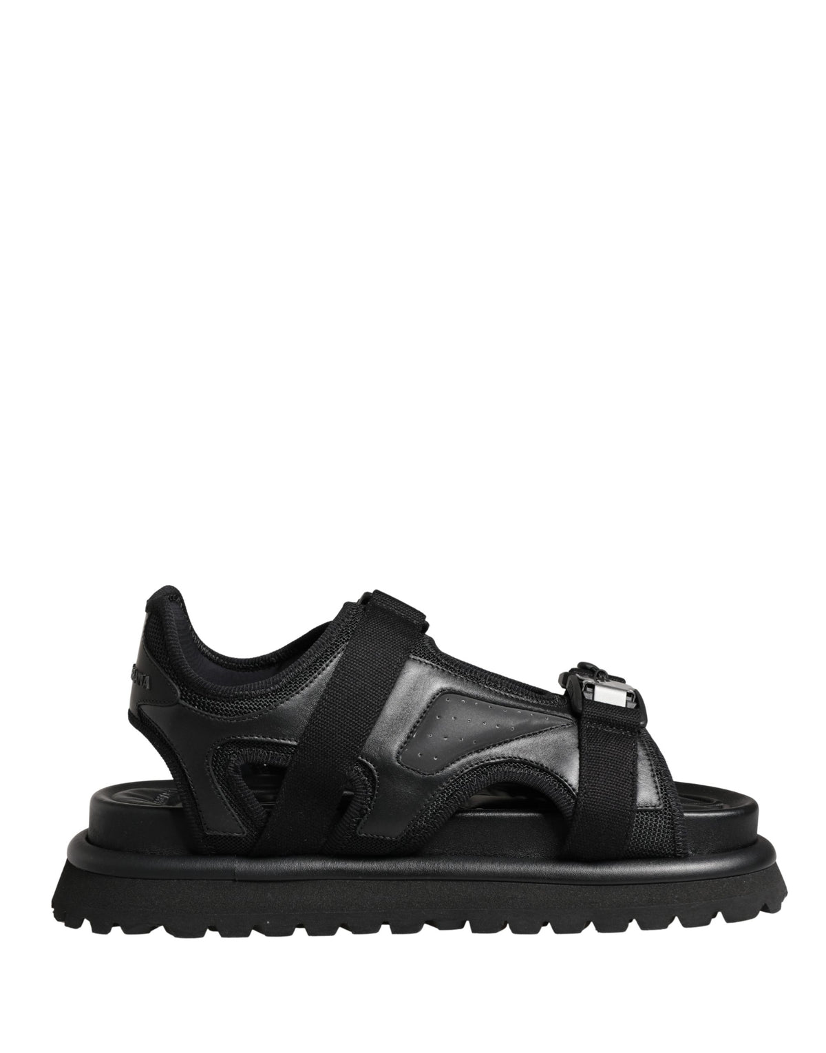 Dolce & Gabbana Black Logo Detailed Men Chunky Sandals Shoes