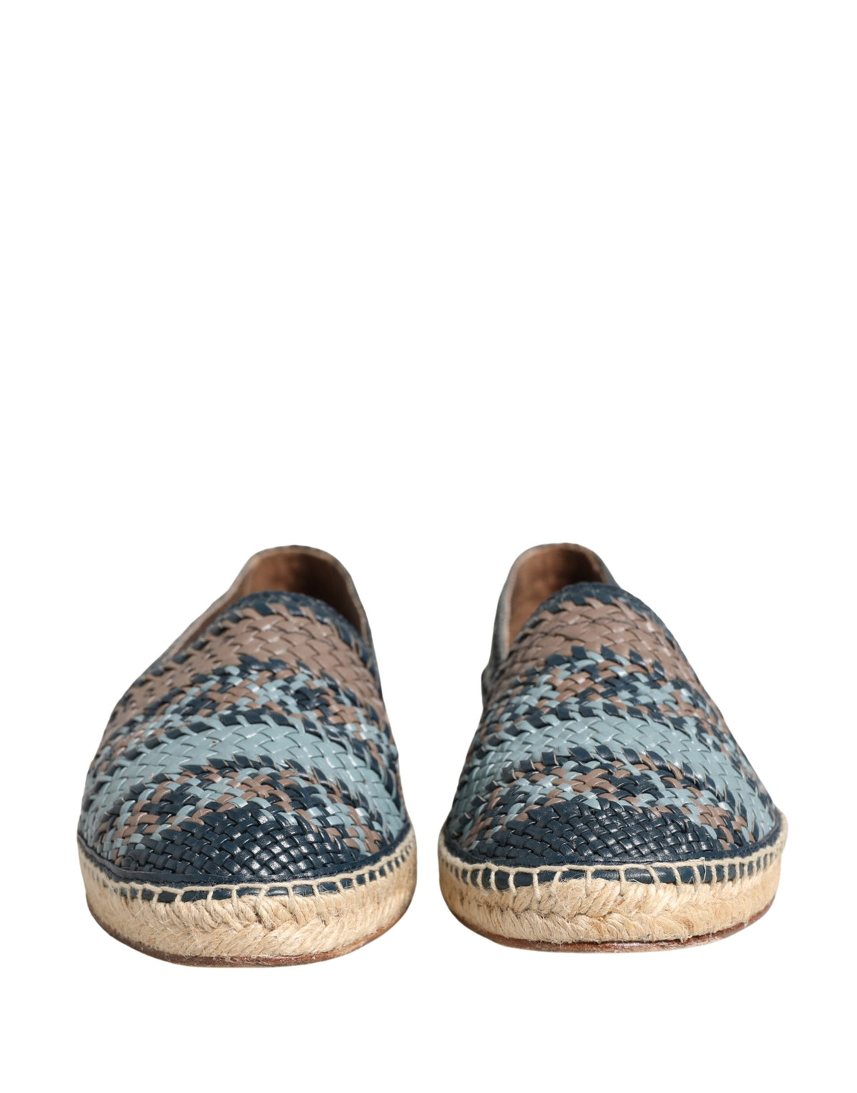 Dolce & Gabbana Blue Gray Slip On Buffalo Espadrille Shoes
