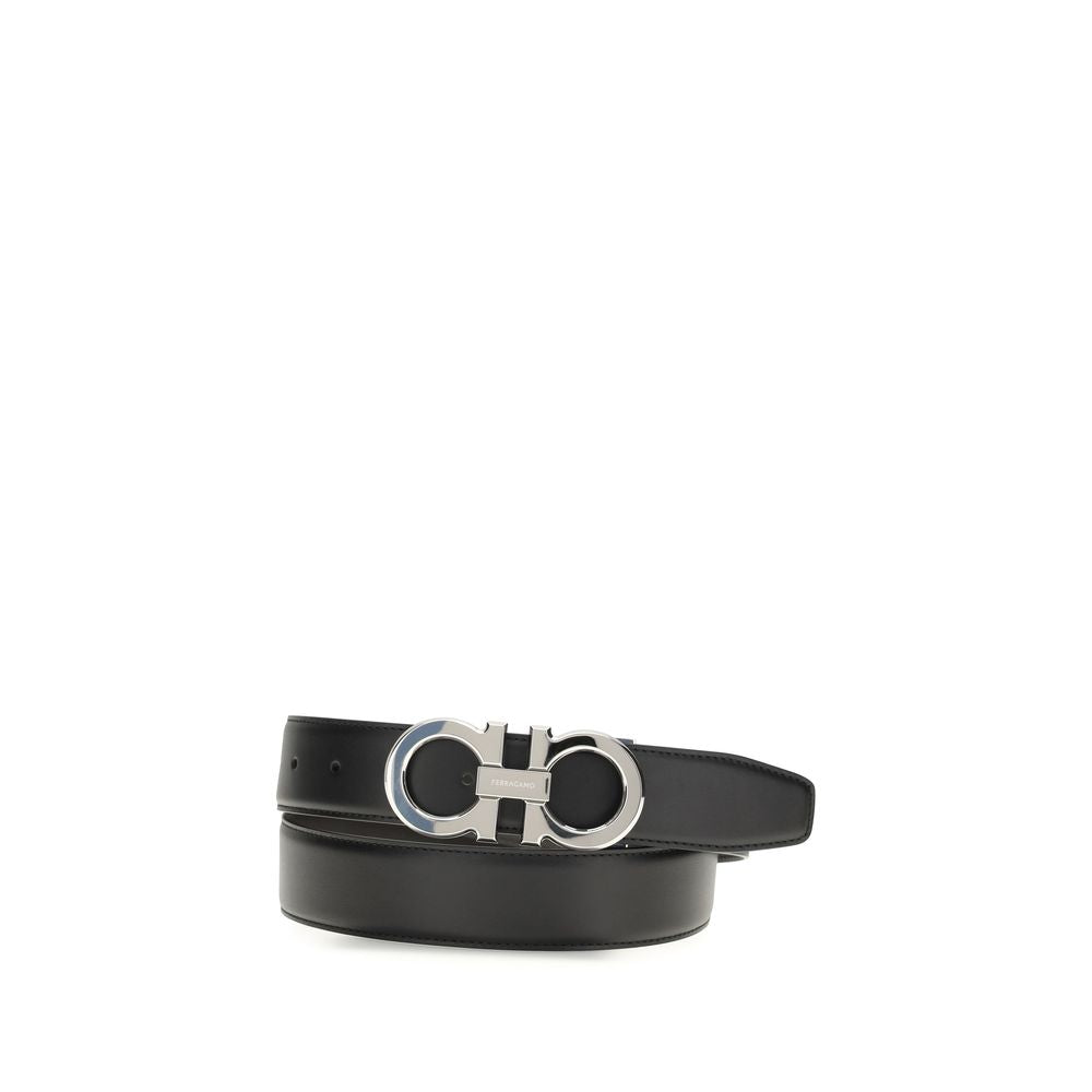 Ferragamo Black Leather Regular Belt