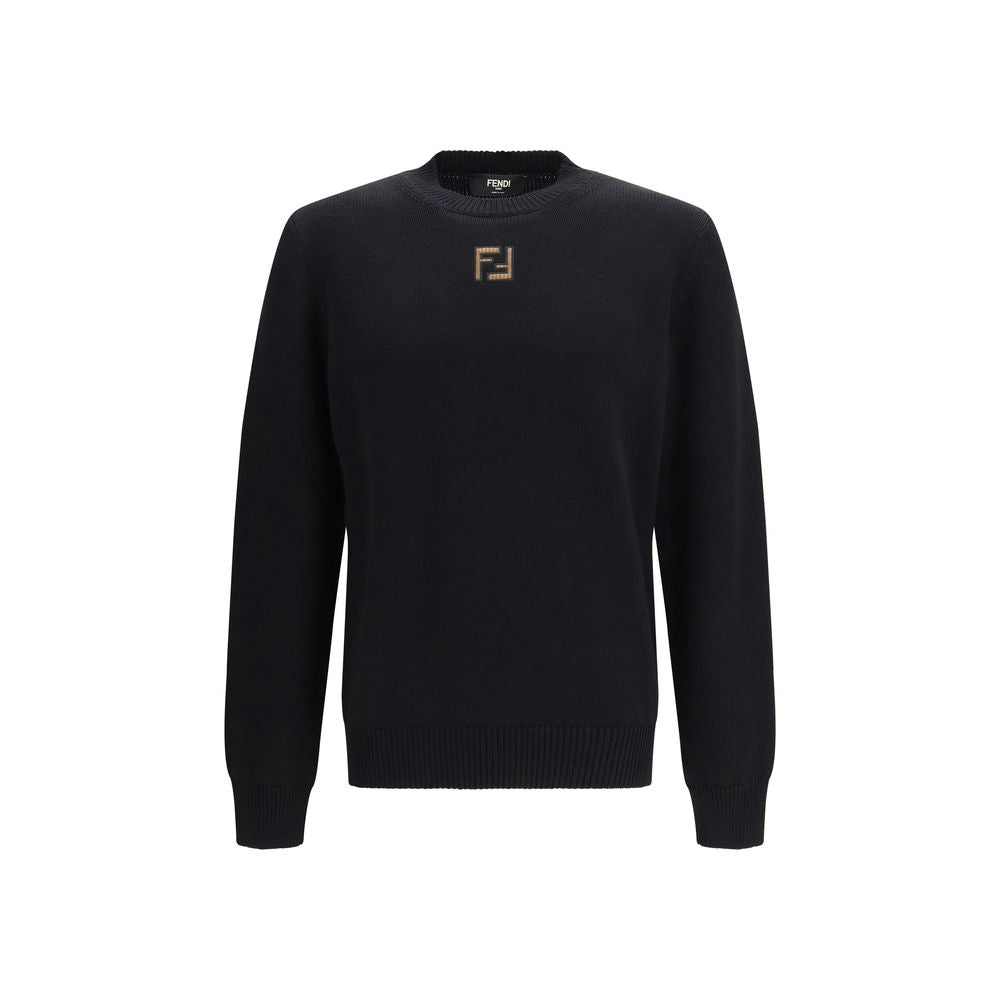 Fendi Black Fleece Wool Sweatshirt