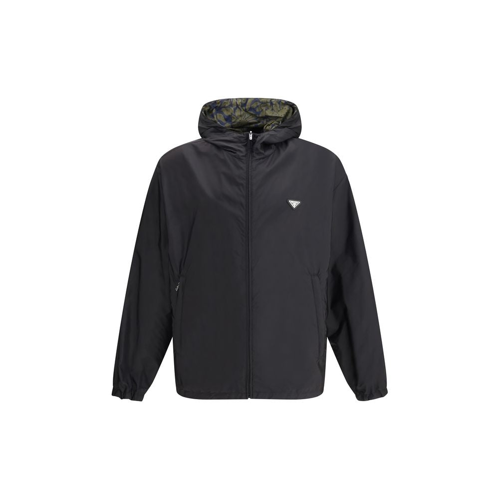Prada Black Recycled Polyamide Shell Jacket