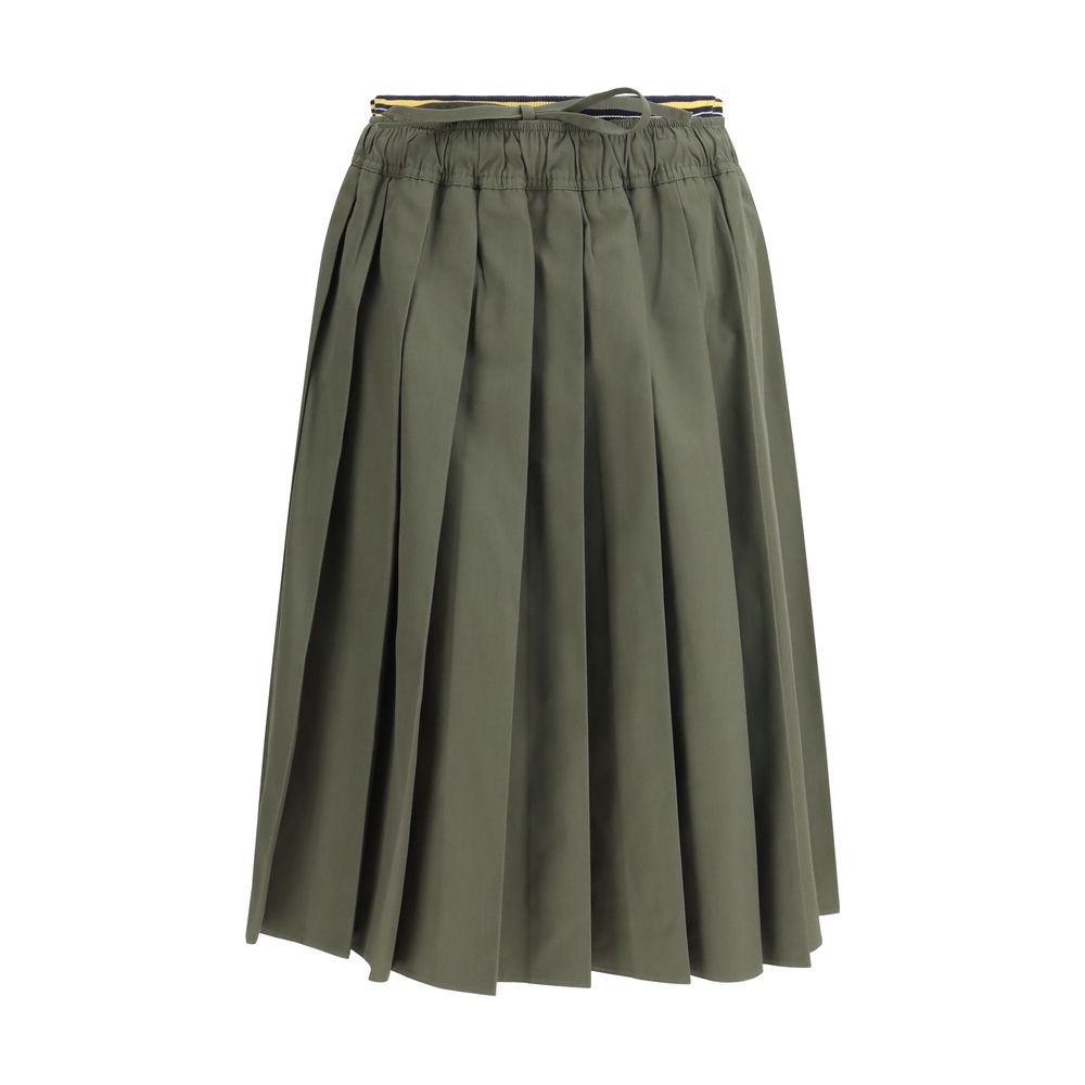 Prada Bicolor Polyester Midi Skirt