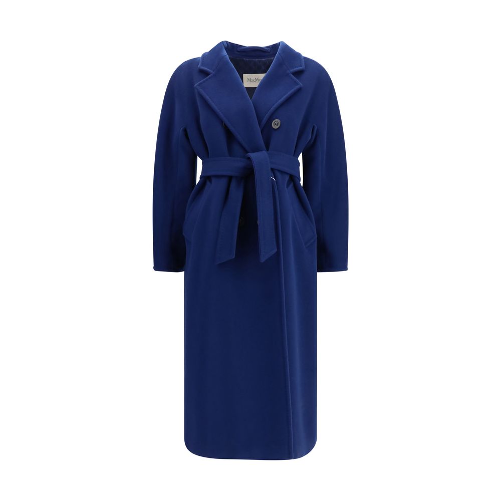 Max Mara Blue Fleece Wool Coat
