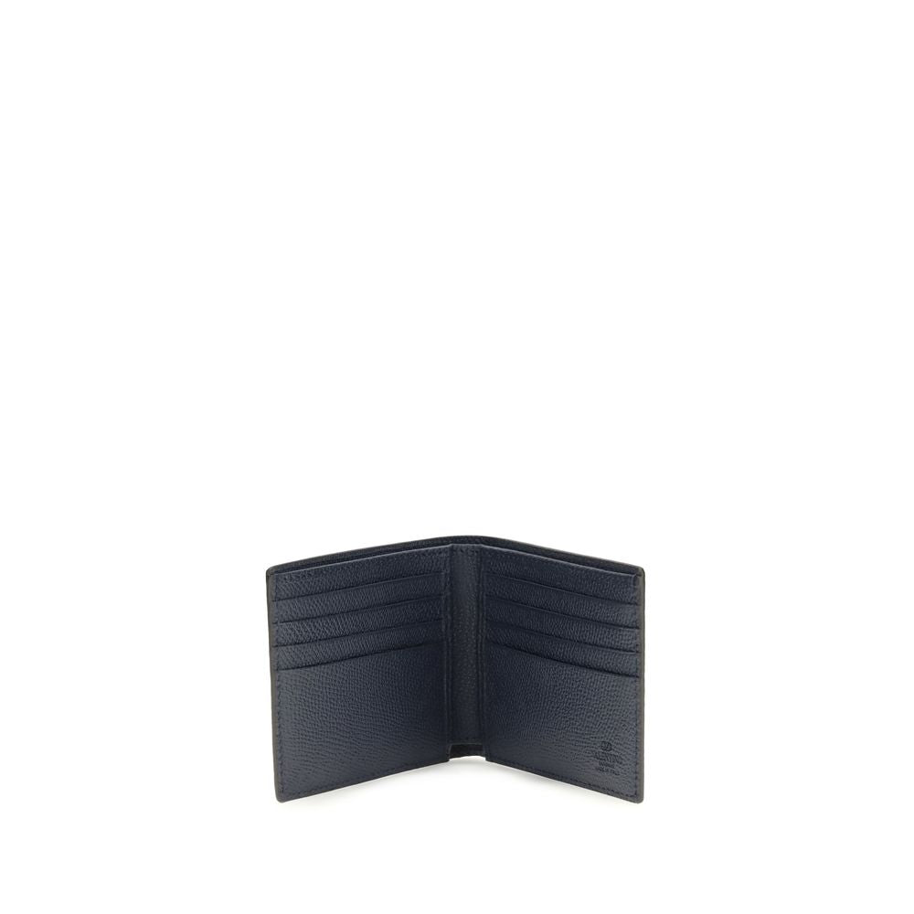 Valentino Garavani Blue Calf Leather Bos Taurus Wallet