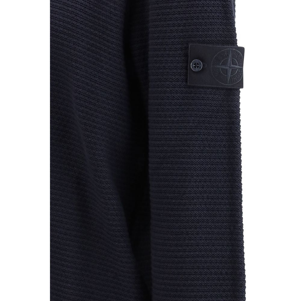 Stone Island Blue Cotton Sweatshirt