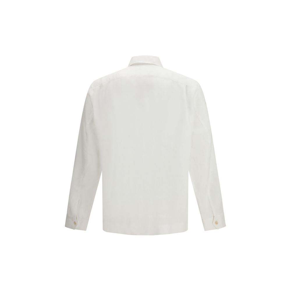 Brunello Cucinelli White Linen Dress Shirt