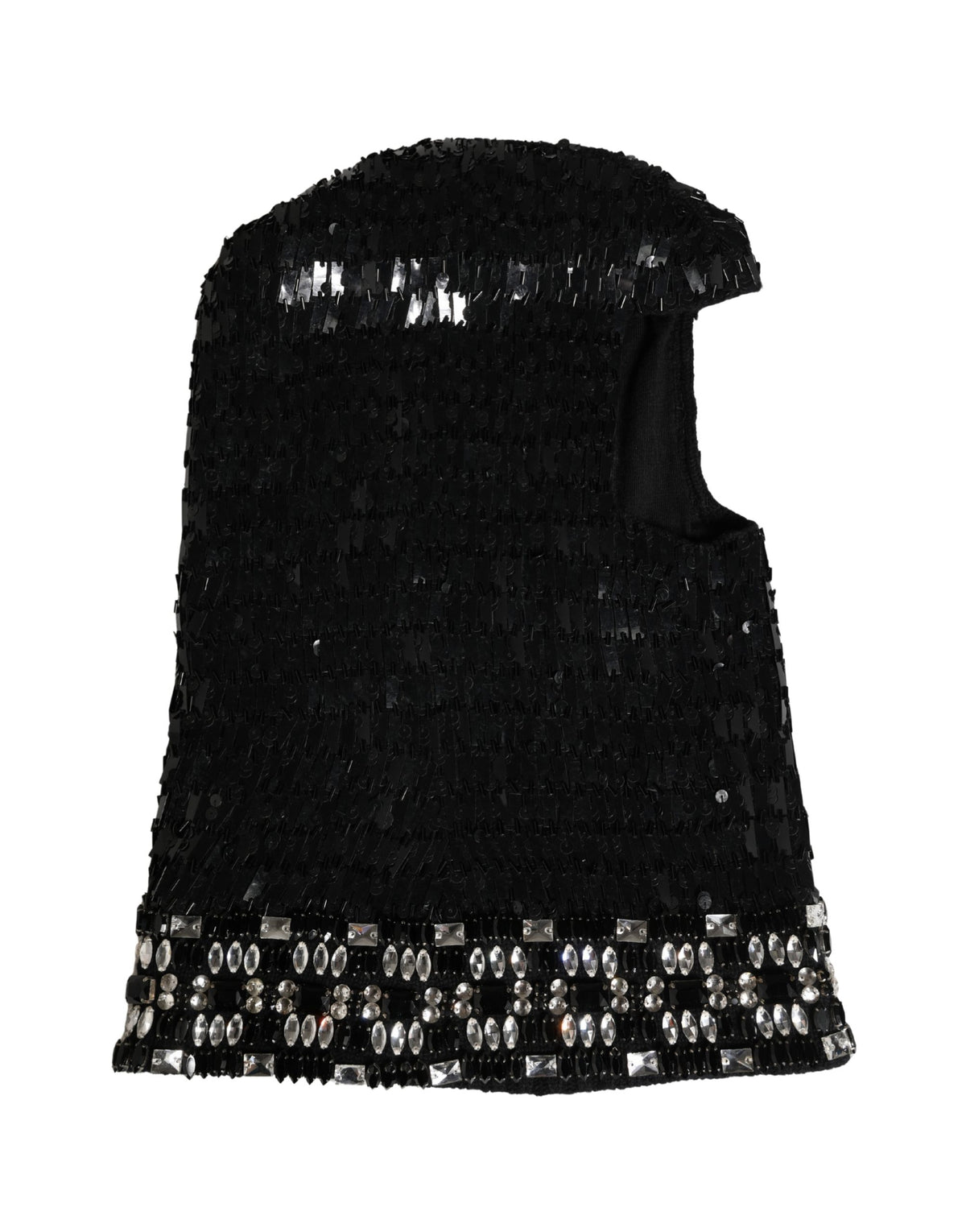 Dolce & Gabbana Black Wool Crystal Embellished Balaclava Hat