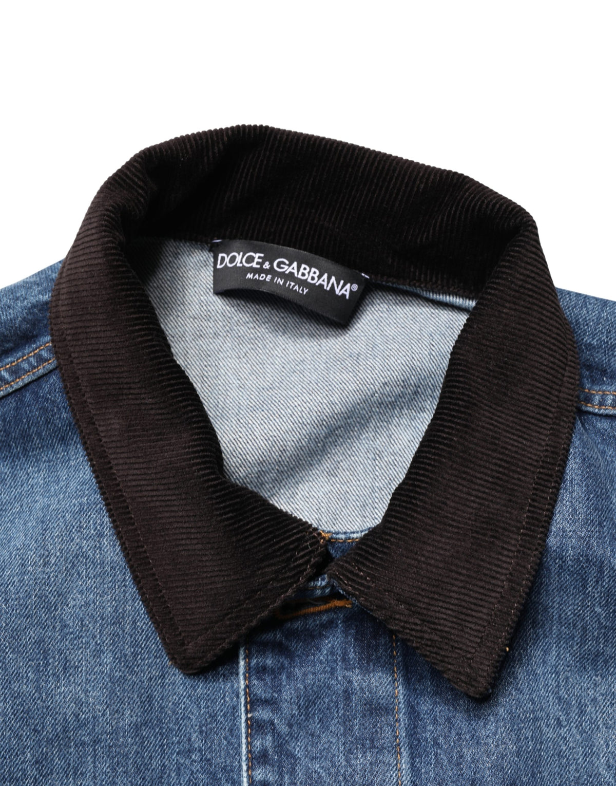Dolce & Gabbana Black Blue Cotton Denim Blouson Men Jacket