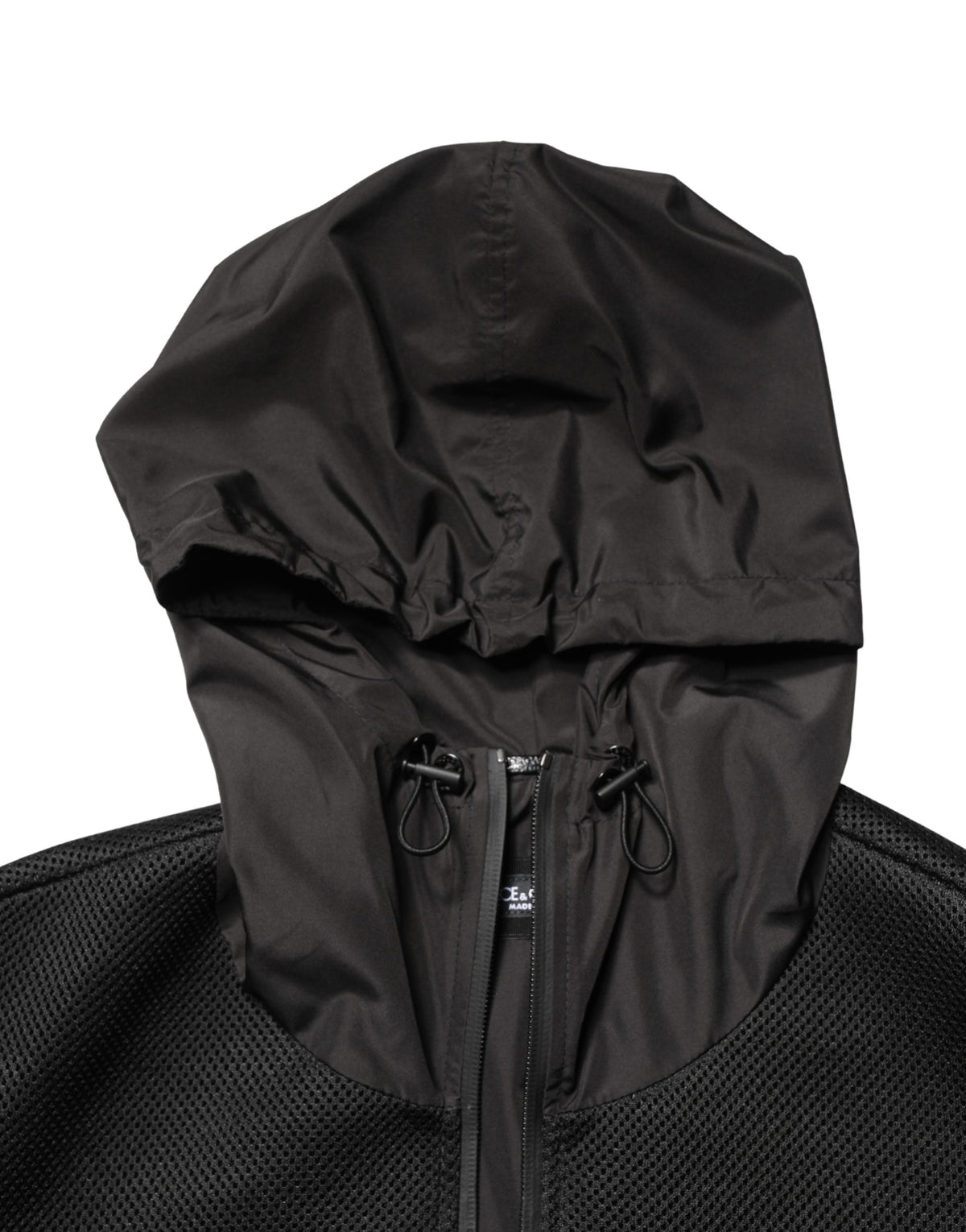 Dolce & Gabbana Men Black Hooded Full Zip Bomber Jacket