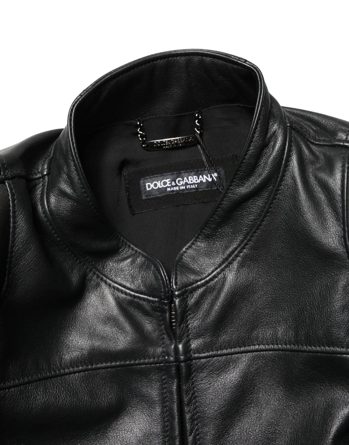 Dolce & Gabbana Black Nylon Full Zip Men Biker Coat Jacket