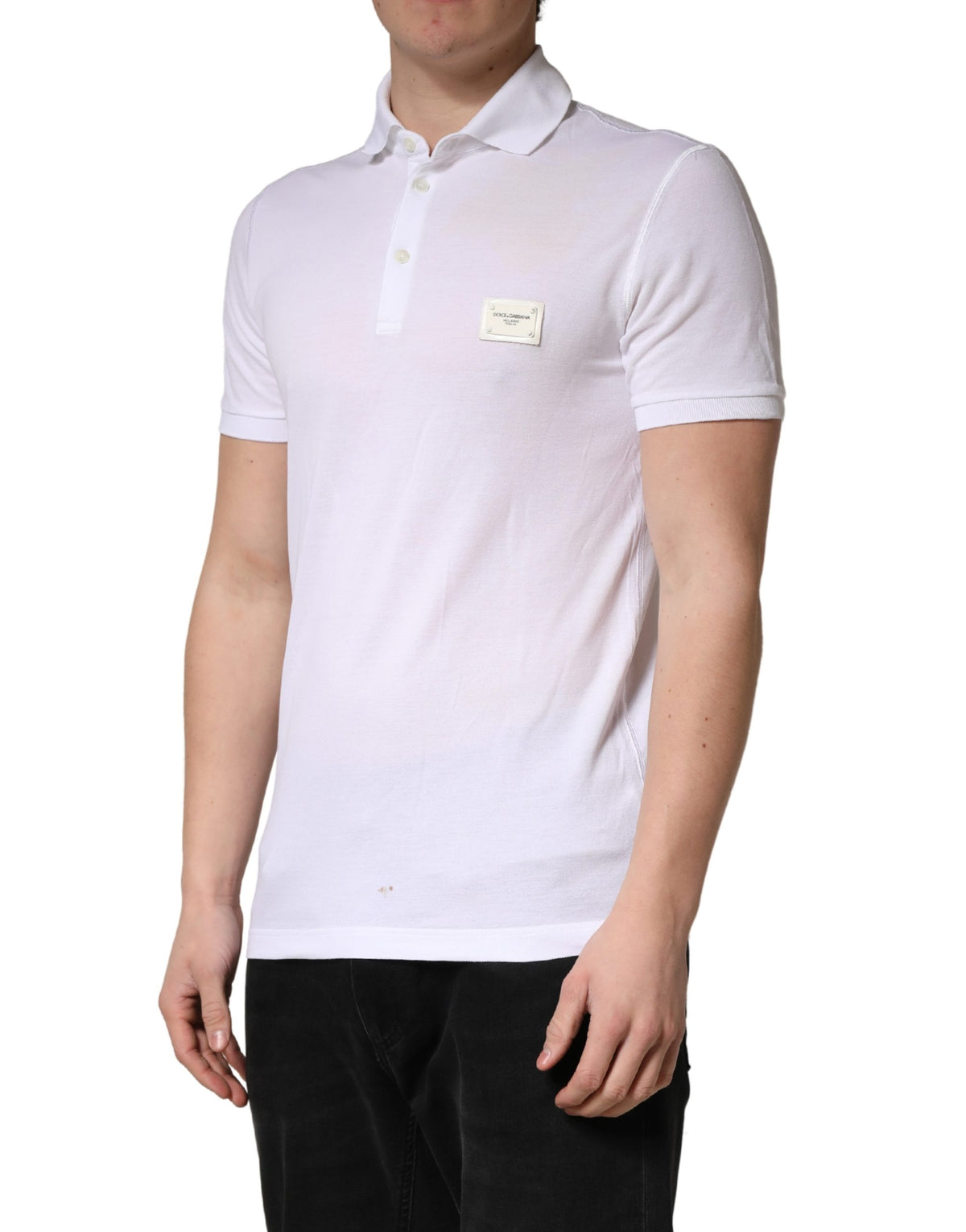 Dolce & Gabbana White Collared Short Sleeves Men Polo T-shirt