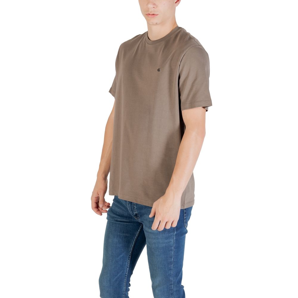 Calvin Klein Jeans Brown Cotton T-Shirt
