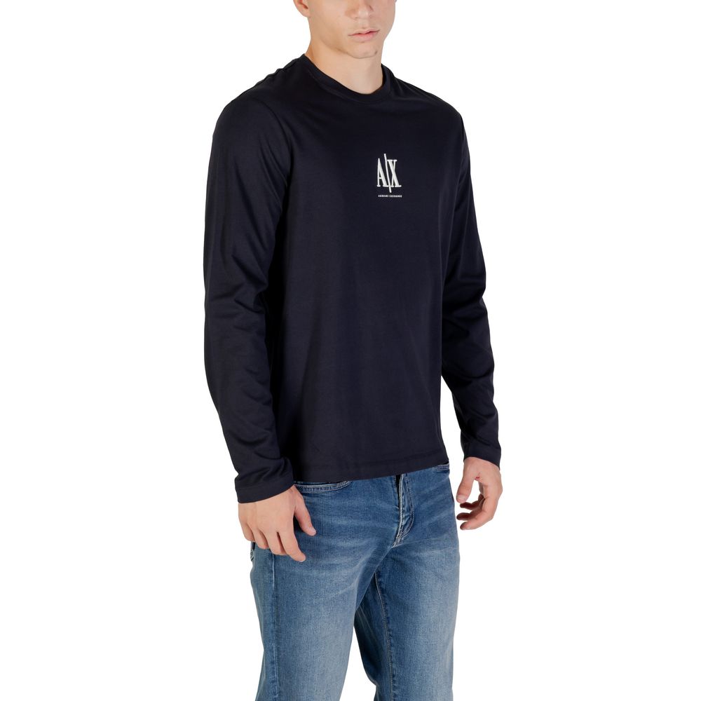 Armani Exchange Blue Cotton Long Sleeve T-Shirt
