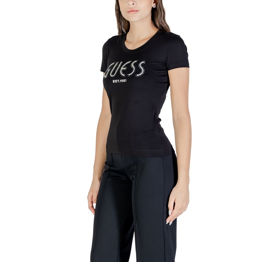 Guess Black Cotton T-Shirt
