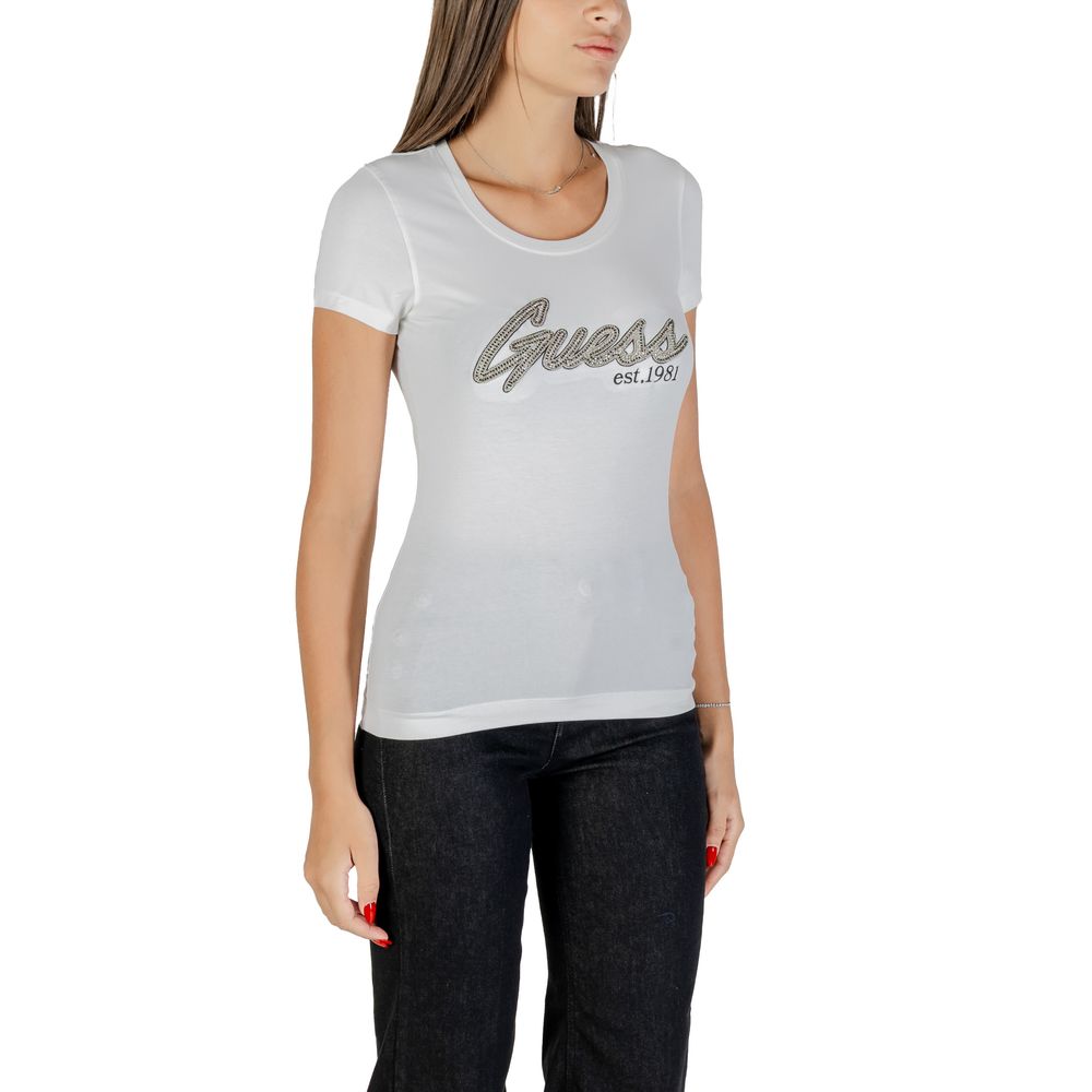 Guess White Cotton T-Shirt