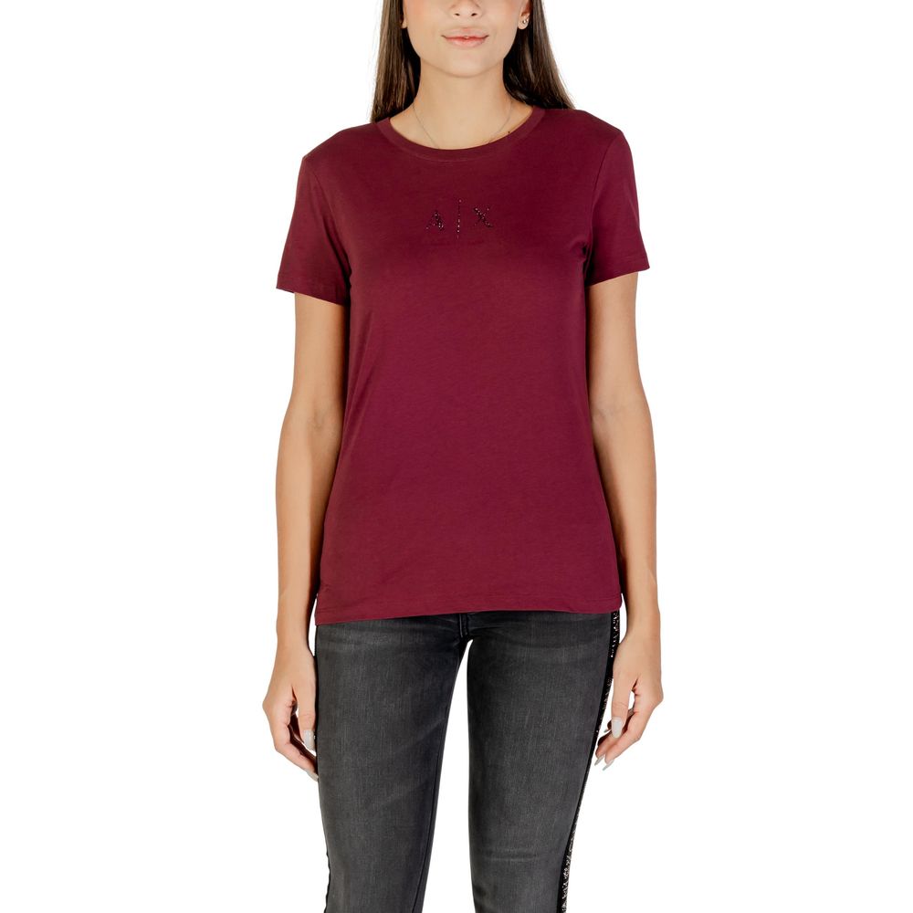Armani Exchange Bordeaux Cotton T-Shirt
