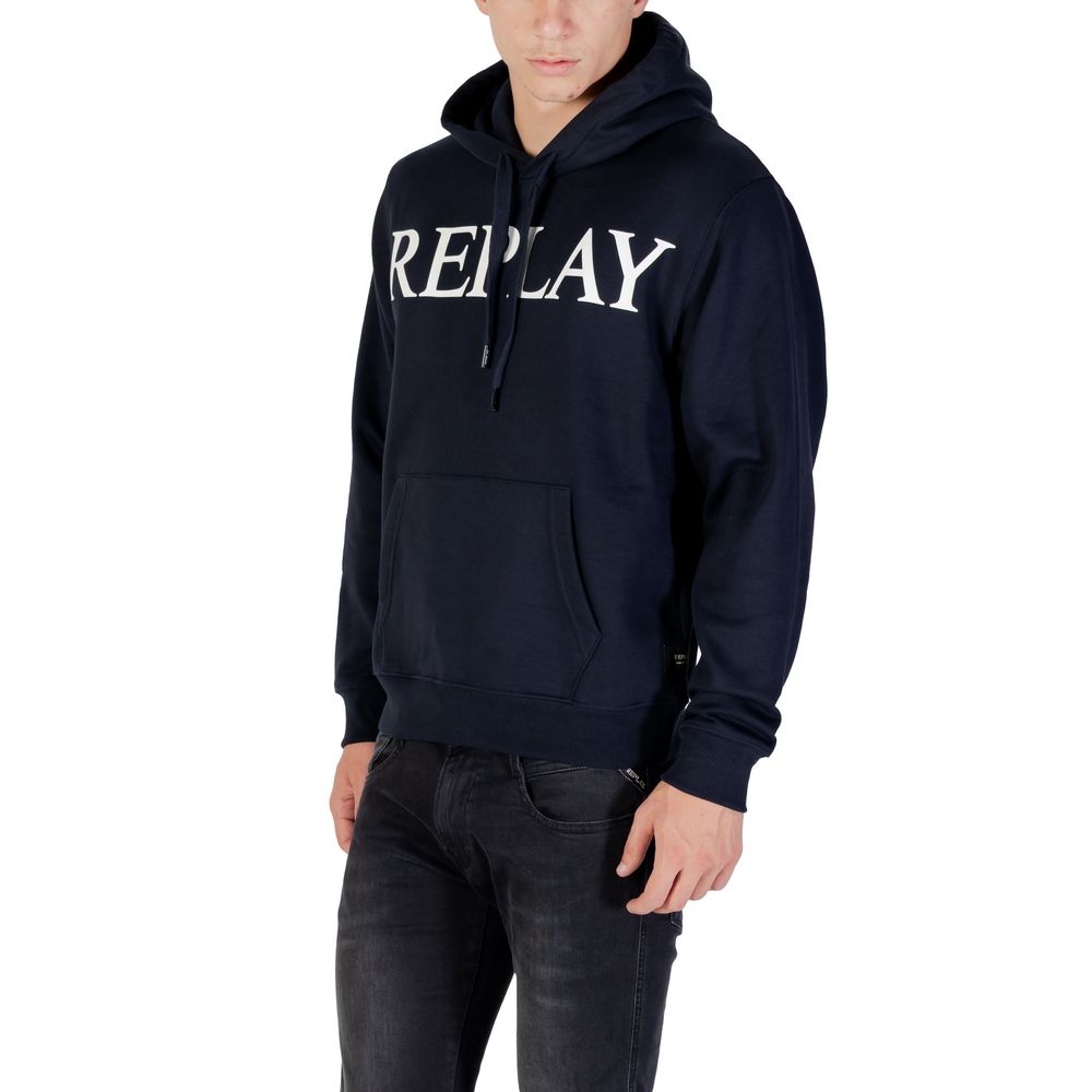 Replay Blue Cotton Hoodie