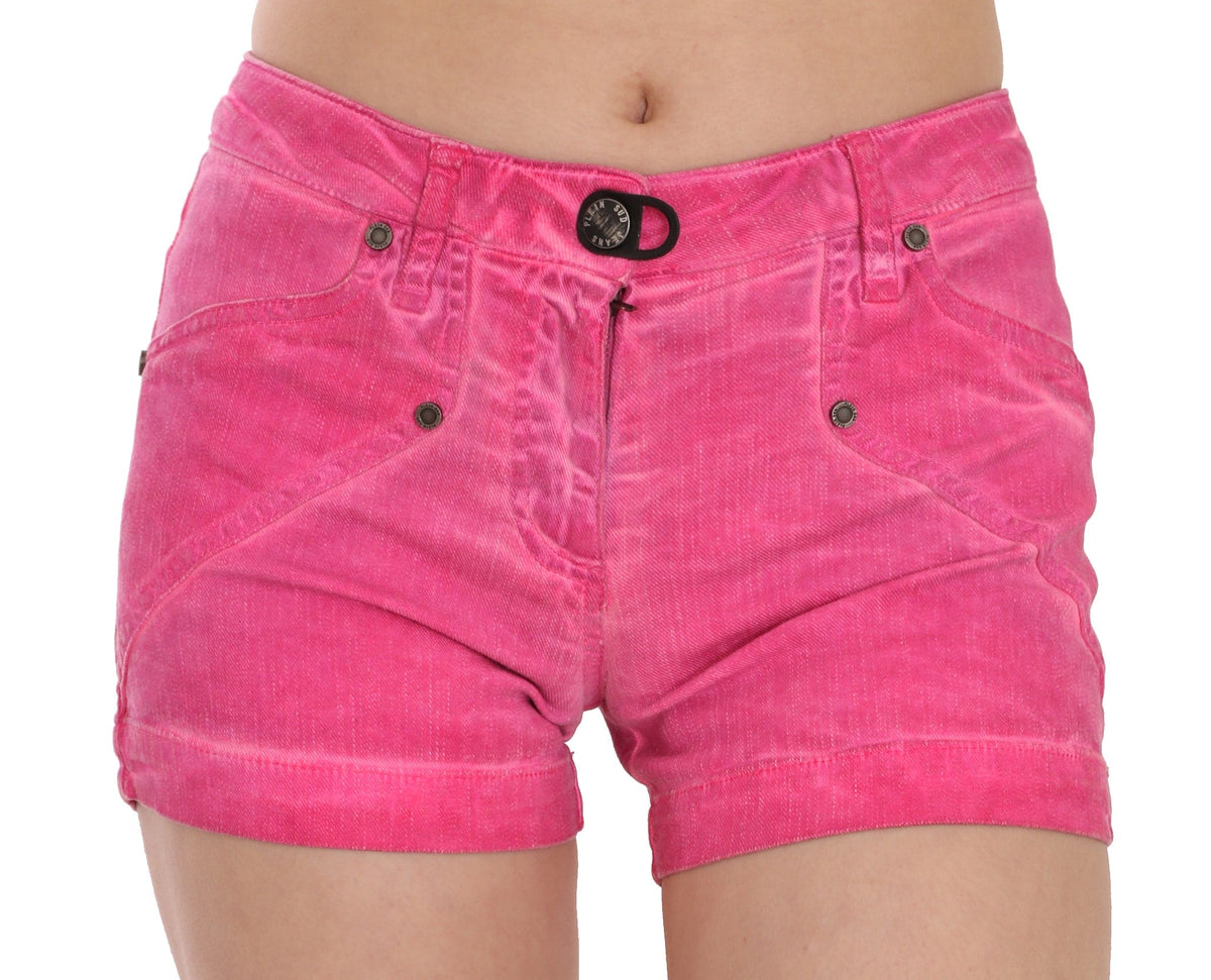 Mini shorts elegantes de cintura media en color rosa de PLEIN SUD