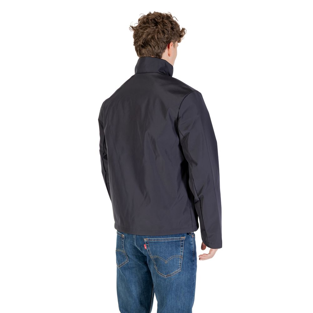 Armani Exchange Blue Polyester Full-Length Jacket