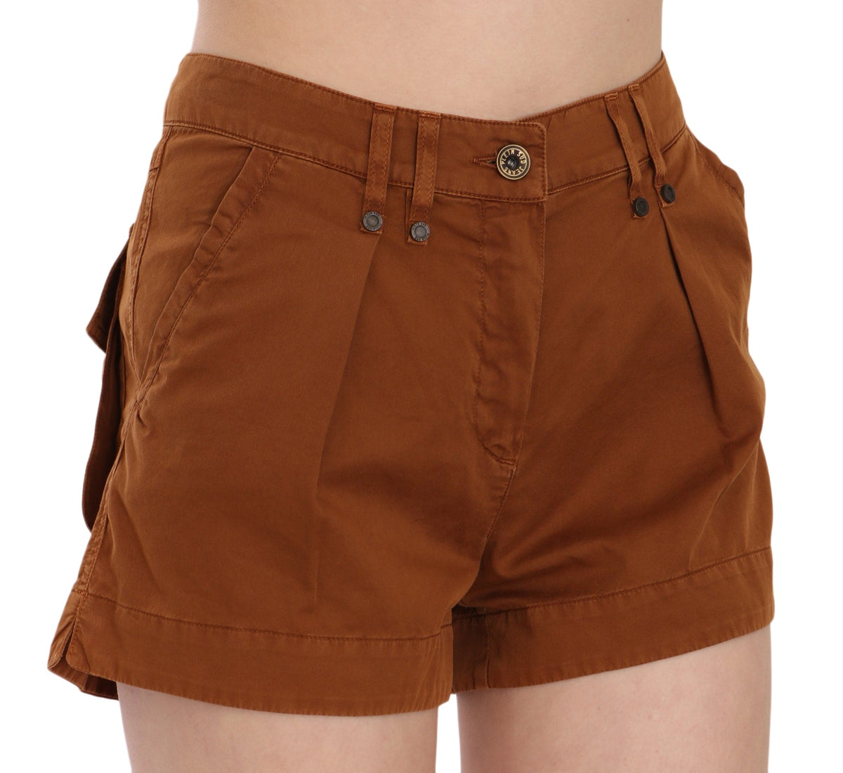 Mini short taille mi-haute chic marron PLEIN SUD