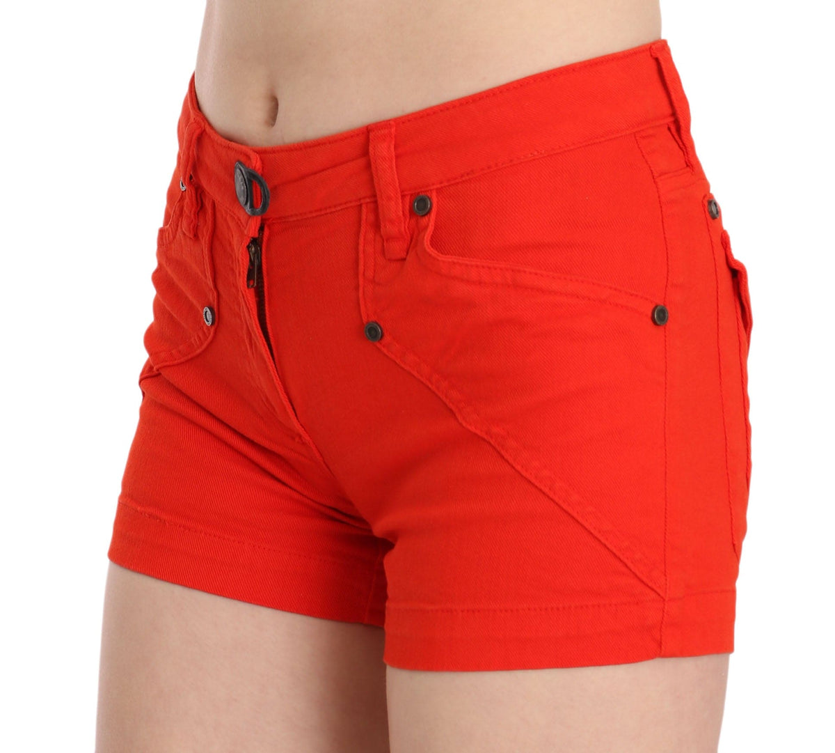 PLEIN SUD - Mini short taille mi-haute chic en orange vif