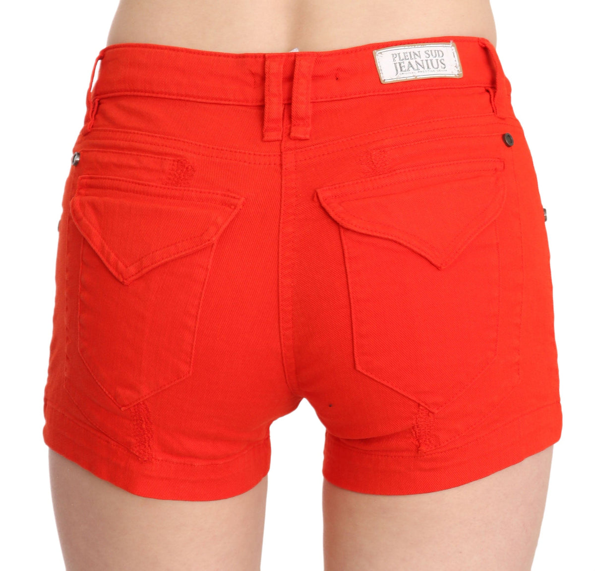 PLEIN SUD - Mini short taille mi-haute chic en orange vif