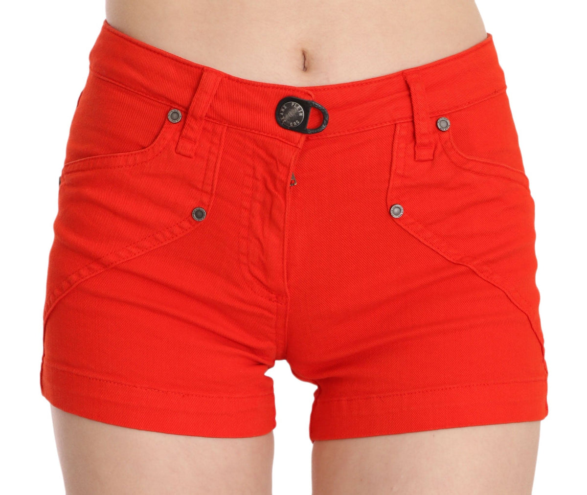 PLEIN SUD - Mini short taille mi-haute chic en orange vif