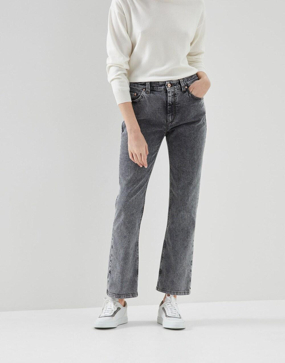 Brunello Cucinelli Multicolor Cotton Straight-Leg Jeans