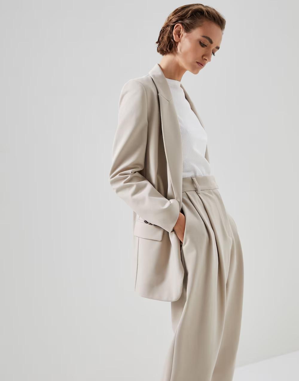Brunello Cucinelli Bicolor Cotton Blazer