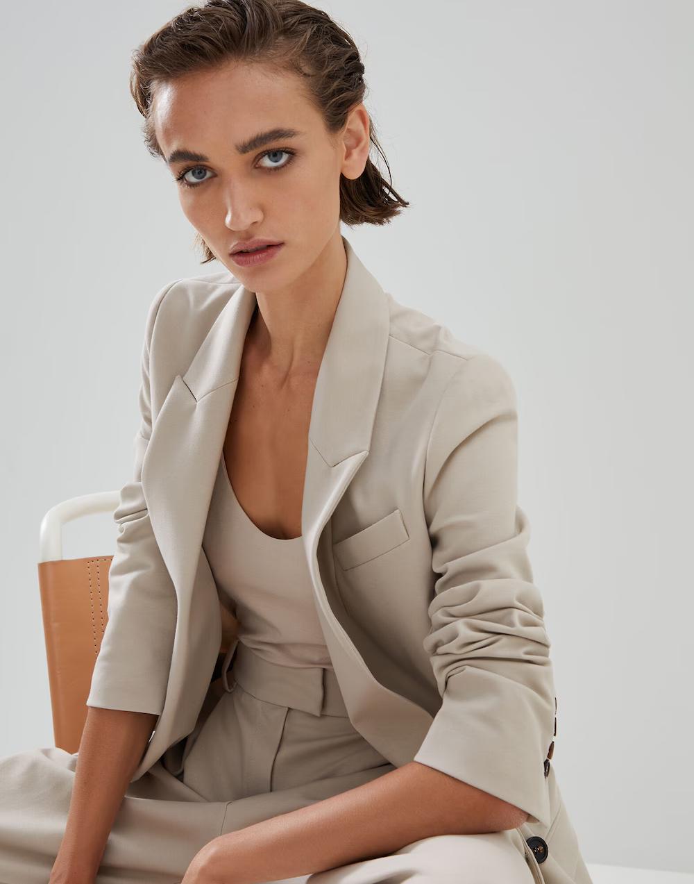 Brunello Cucinelli Bicolor Cotton Blazer