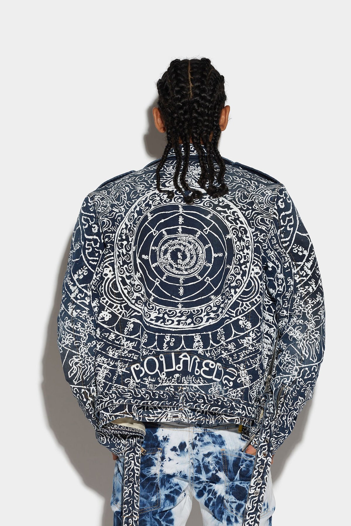 Dsquared² Blue Fibres Biker Jacket