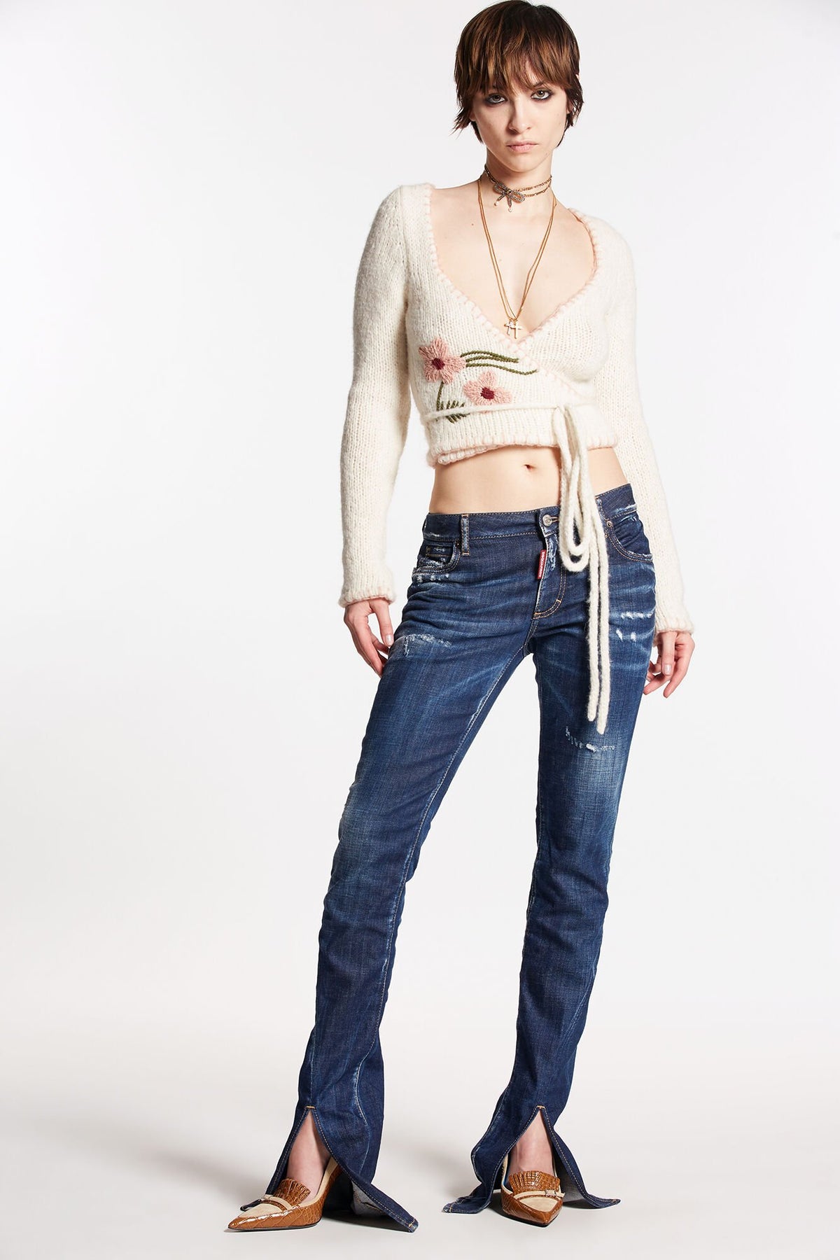 Dsquared² Blue Fibres Bootcut Jeans