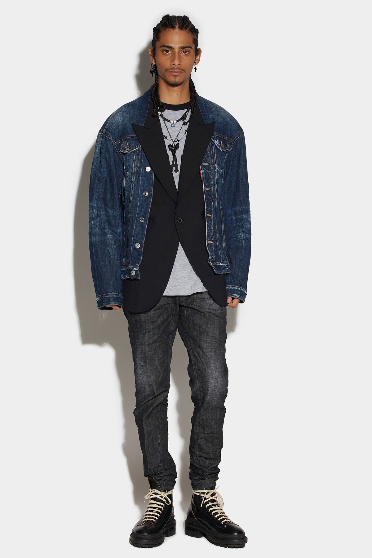 Dsquared² Navy Blue Fibres Denim Jacket